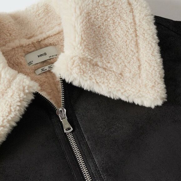Mango SHEARLING COLLAR JACKET - Picture 2 of 9